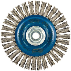 Norton - 4" OD, M10 Arbor Hole, Stringer Bead Twist Knot Stainless Steel Wheel Brush - Exact Industrial Supply