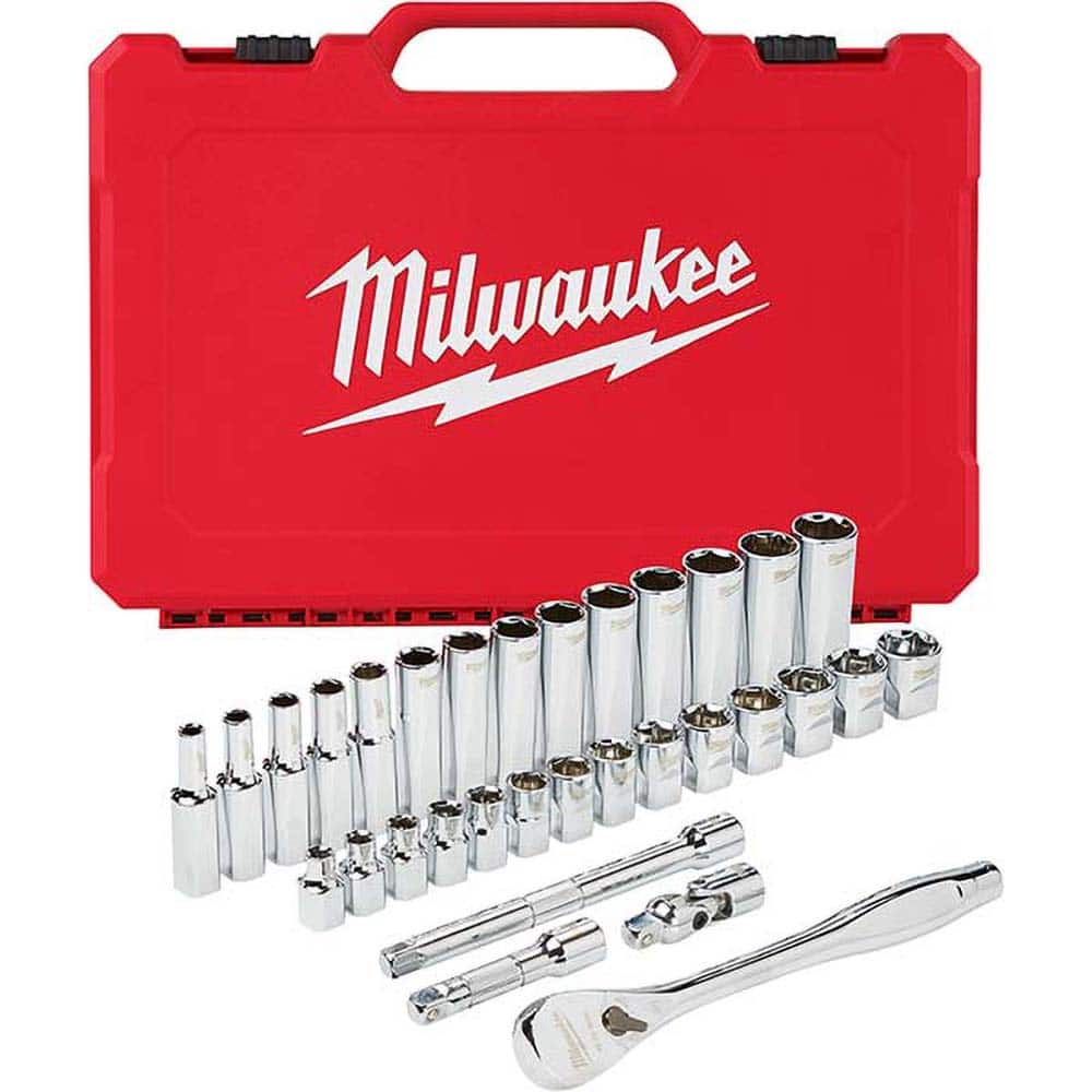 Milwaukee Tool - Socket Sets Measurement Type: Metric Drive Size: 3/8 - Exact Industrial Supply