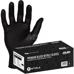 Disposable Gloves: Size Large, 6 mil, Nitrile Black