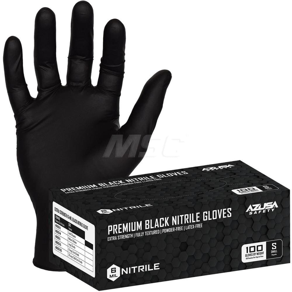 Disposable Gloves: Size Small, 6 mil, Nitrile Black