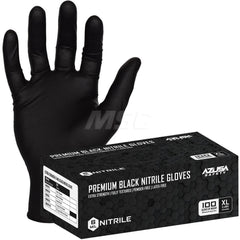 Disposable Gloves: Size X-Large, 6 mil, Nitrile Black