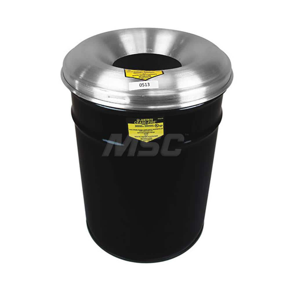 Justrite - Fire-Resistant Drums & Heads; Drum Capacity (Gal.): 15.00 ; Head Material: Aluminum ; Drum Material: Steel ; Outside Diameter (Inch): 15.125 ; Opening Diameter (Inch): 13.125 ; Height (Inch): 25.75 - Exact Industrial Supply
