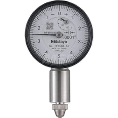 Dial Drop Indicator: 0 to 0.03″ Range, 0-5-0 Dial Reading, 0.0001″ Graduation 0.01″ per Revolution, Flat Back,  ±0.0002″ Accuracy