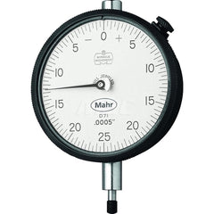 Mahr - Dial Drop Indicators; Maximum Measurement (Inch): 0.125 ; Maximum Measurement (mm): 3.00 ; Dial Graduation (mm): 0.0254 ; Dial Graduation (Decimal Inch): 0.001000 ; Dial Reading: 0-25-0 ; Dial Diameter (mm): 69.85 - Exact Industrial Supply