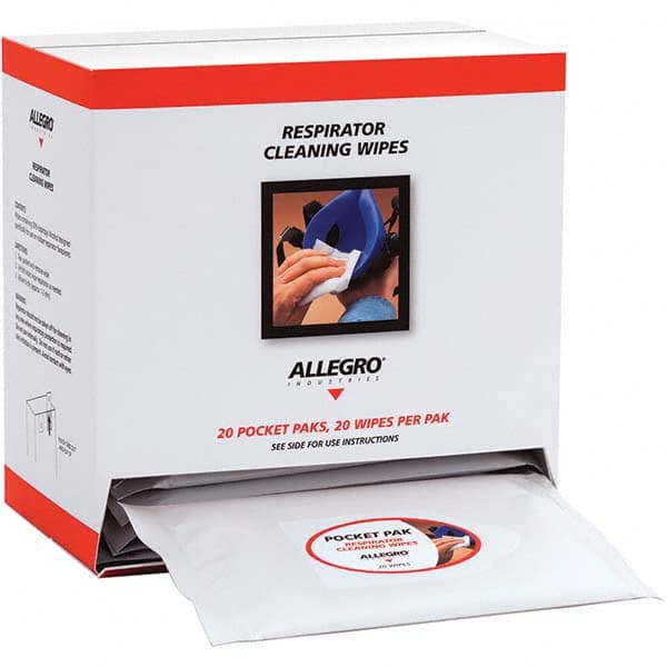 Allegro - 20 20-Pack Pieces Facepiece Cleaning Alcohol Wipes - Exact Industrial Supply