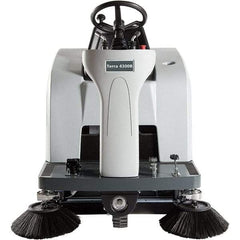 Advance - 46" Cleaning Width, Battery Powered Walk Behind & Sweeper - 0.8 hp, 420 RPM, Series Terra 4300B - Exact Industrial Supply
