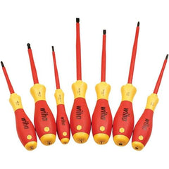 Wiha - Screwdriver Sets Screwdriver Types Included: Insulated Slotted; Phillips Number of Pieces: 7 - Exact Industrial Supply