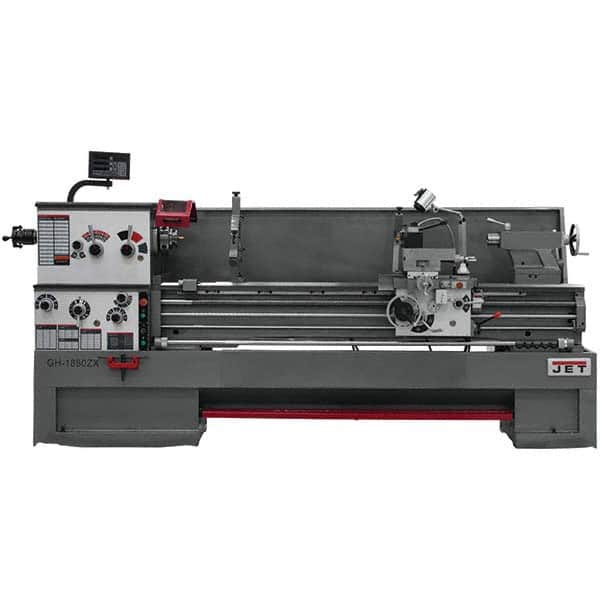 Jet - Bench, Engine & Toolroom Lathes Machine Type: Spindle Bore Spindle Speed Control: Geared Head - Exact Industrial Supply