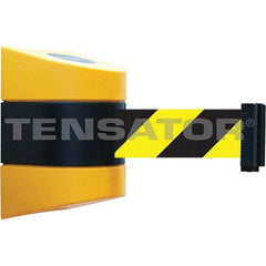 Tensator - 7-1/4" High x 4-3/4" Long x 4-3/4" Wide Magnetic Wall Mount Barrier - Yellow Powdercoat Finish, Black/Yellow, Use with Wall Mount - Exact Industrial Supply
