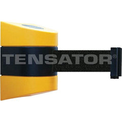 Tensator - 7-1/4" High x 4-3/4" Long x 4-3/4" Wide Magnetic Wall Mount Barrier - Yellow Powdercoat Finish, Black/Yellow, Use with Wall Mount - Exact Industrial Supply