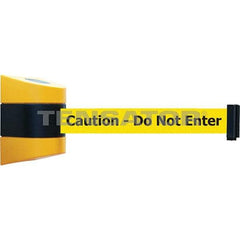 Tensator - 7-1/4" High x 4-3/4" Long x 4-3/4" Wide Magnetic Wall Mount Barrier - Yellow Powdercoat Finish, Black/Yellow, Use with Wall Mount - Exact Industrial Supply