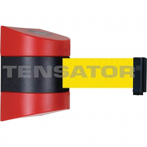 Tensator - 7-1/4" High x 4-3/4" Long x 4-3/4" Wide Magnetic Wall Mount Barrier - Red Powdercoat Finish, Black/Red, Use with Wall Mount - Exact Industrial Supply