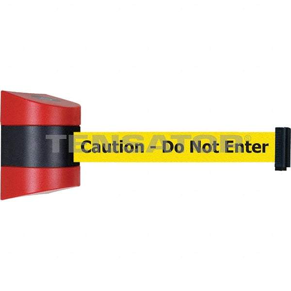 Tensator - 7-1/4" High x 4-3/4" Long x 4-3/4" Wide Magnetic Wall Mount Barrier - Red Powdercoat Finish, Red/Black, Use with Wall Mount - Exact Industrial Supply
