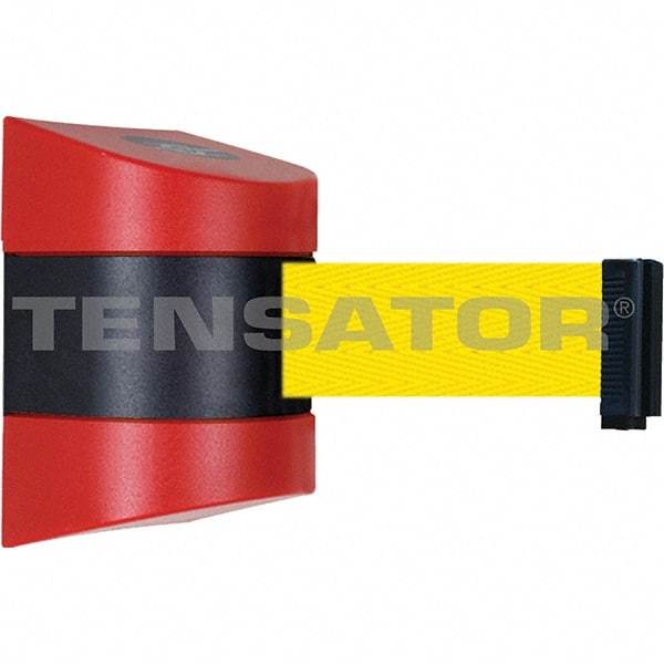 Tensator - 5-1/2" High x 3-1/4" Long x 3-1/4" Wide Magnetic Wall Mount Barrier - Metal, Red Powdercoat Finish, Red/Black, Use with Wall Mount - Exact Industrial Supply