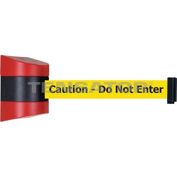 Tensator - 5-1/2" High x 3-1/4" Long x 3-1/4" Wide Magnetic Wall Mount Barrier - Metal, Red Powdercoat Finish, Red/Black, Use with Wall Mount - Exact Industrial Supply