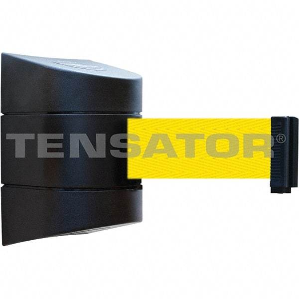 Tensator - 5-1/2" High x 3-1/4" Long x 3-1/4" Wide Magnetic Wall Mount Barrier - Metal, Black Powdercoat Finish, Black, Use with Wall Mount - Exact Industrial Supply