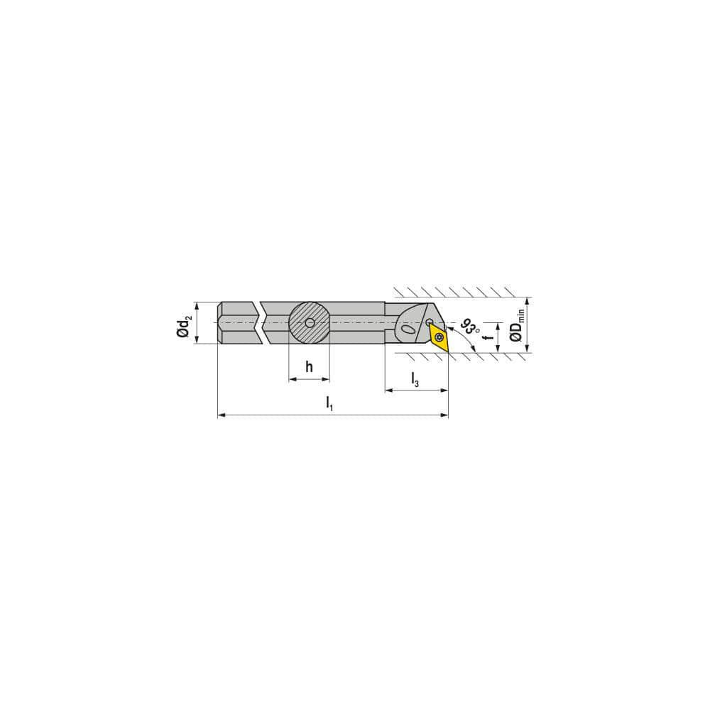 Indexable Boring Bar:  E-A12K SDUCL 07,  18.00 mm Min Bore,  12.00 mm Shank Dia,  93.00&deg N/A Solid Carbide 125.0000″ OAL,  Screw Clamping,