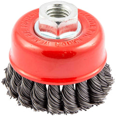 Norton - 2-3/4" Diam 5/8-11 Threaded Arbor Carbon Steel Fill Cup Brush - Exact Industrial Supply