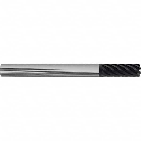 Accupro - 3/8" Diam 7 Flute Solid Carbide 0.02" Corner Radius End Mill - Exact Industrial Supply