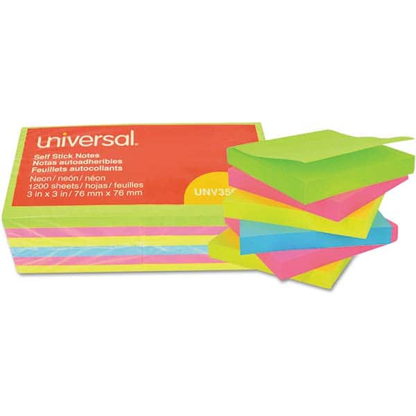 UNIVERSAL - Note Pads, Writing Pads & Notebooks Writing Pads & Notebook Type: Self-Stick Notes Size: 3 x 3 - Exact Industrial Supply