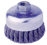4" Single Row Wire Cup Brush - .020 Bronze; 5/8-11 A.H.; - Non-Sparking Wire Wheel - Exact Industrial Supply