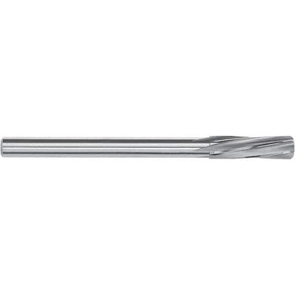 Magafor - 9.96mm Solid Carbide 6 Flute Chucking Reamer - Spiral Flute, 10mm Straight Shank, 38mm Flute Length, 133mm OAL - Exact Industrial Supply