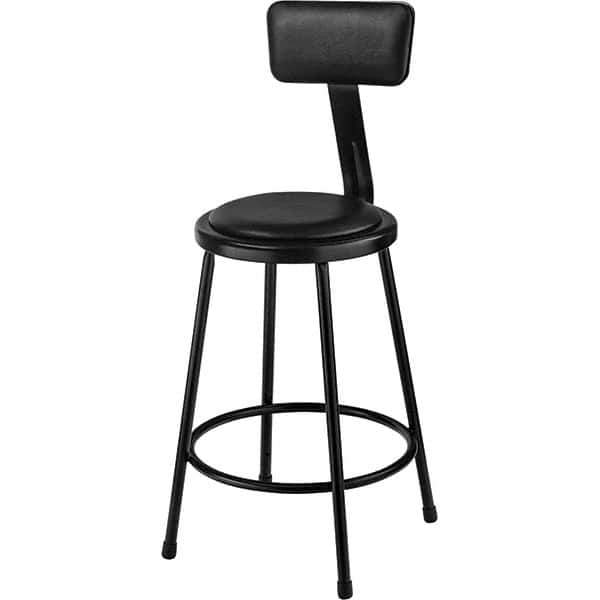 NPS - Stationary Stools Type: Fixed Height Stool w/Adjustable Height Back Base Type: Steel - Exact Industrial Supply