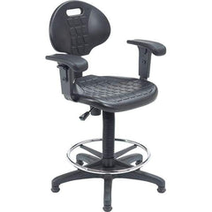 NPS - Swivel & Adjustable Stools Type: Adjustable Height Swivel Stool Base Type: Steel - Exact Industrial Supply