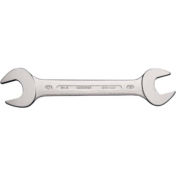 Open End Wrench: 13 mm x 15 mm, Double End Head 15 ° Head Angle, Vanadium Steel, Chrome-Plated