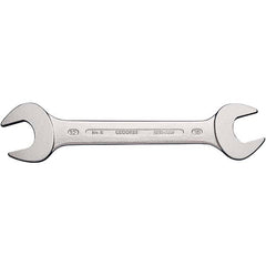 Open End Wrench: 17 mm x 19 mm, Double End Head 15 ° Head Angle, Vanadium Steel, Chrome-Plated