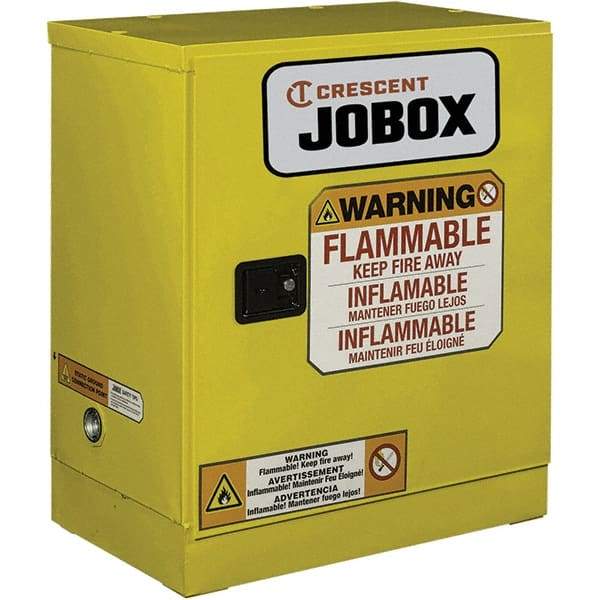 Jobox - Safety Cabinets   Hazardous Chemical Type: Flammable and Combustible Liquids    Color: Yellow - Exact Industrial Supply