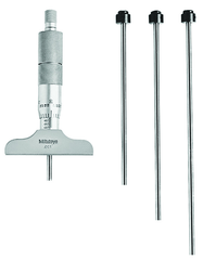0 - 4'' Measuring Range - Ratchet Thimble - Depth Micrometer - Exact Industrial Supply