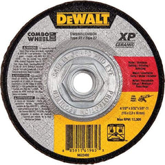 DeWALT - 5" 24 Grit Ceramic Cutoff Wheel - 3/32" Thick, 5/8-11 Arbor, 12,200 Max RPM, Use with Angle Grinders - Exact Industrial Supply