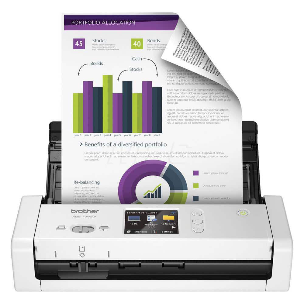 Brother - Scanners & Printers; Scanner Type: Wireless Scanner ; System Requirements: Mac OS X 10.11.6, 10.12.x, 10.3.x; Windows 10, Windows 8, Windows 8.1, Windows 7 (SP1); Linux ; Resolution: 1200 x 1200 dpi; 600 x 600 dpi - Exact Industrial Supply