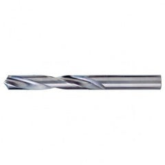 #41 Dia. × 0.096″ Shank × 1″ Flute Length × 2″ OAL, 118°, Bright, 2xD Flute, Round Solid Carbide Drill - Exact Industrial Supply