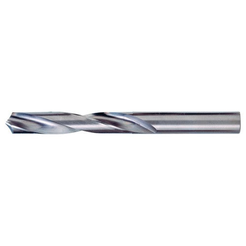 #44 Dia. × 0.086″ Shank × 1″ Flute Length × 2″ OAL, 118°, Bright, 2xD Flute, Round Solid Carbide Drill - Exact Industrial Supply