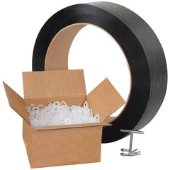 Value Collection - Strapping Kits Type: Polypropylene Strapping Kit Contents: 9000' of 1/2" Polypropylene; 1000 Plastic Buckles; Tensioner; Cutter - Exact Industrial Supply