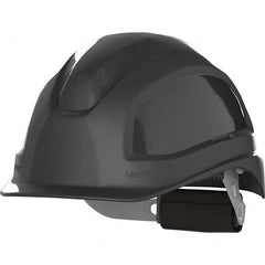 Hard Hat: Type 1, Class E, 6-Point Suspension Black, HDPE, Slotted