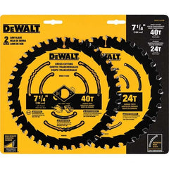 DeWALT - Wet & Dry-Cut Saw Blades Blade Diameter (Inch): 7-1/4 Blade Material: Carbide-Tipped - Exact Industrial Supply