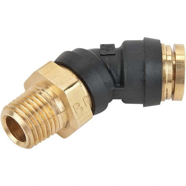 Parker - Plastic Push-To-Connect Tube Fittings Type: Male Swivel Elbow Tube Outside Diameter (Inch): 3/4 x 3/4 - Exact Industrial Supply