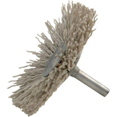 Brush Research Mfg. - 80 Grit, 1-1/2" Brush Diam, Crimped, Flared End Brush - Coarse Grade, 1/4" Diam Steel Shank, 2,500 Max RPM - Exact Industrial Supply