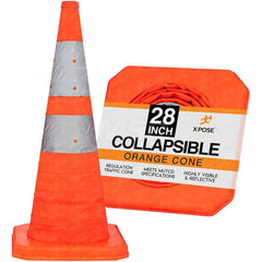 Orange Collapsible Traffic Cone &  Plastic Cone, Plastic Base