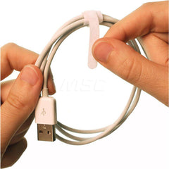 Cable Tie: 0.29″ Long, White, Nylon & Polyethylene, Reusable
