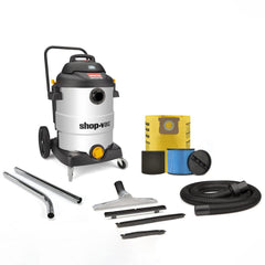 Wet/Dry Vacuum: Electric, 16 gal, 6.5 hp, 12 A Standard, Stainless Steel Tank, Cord Included