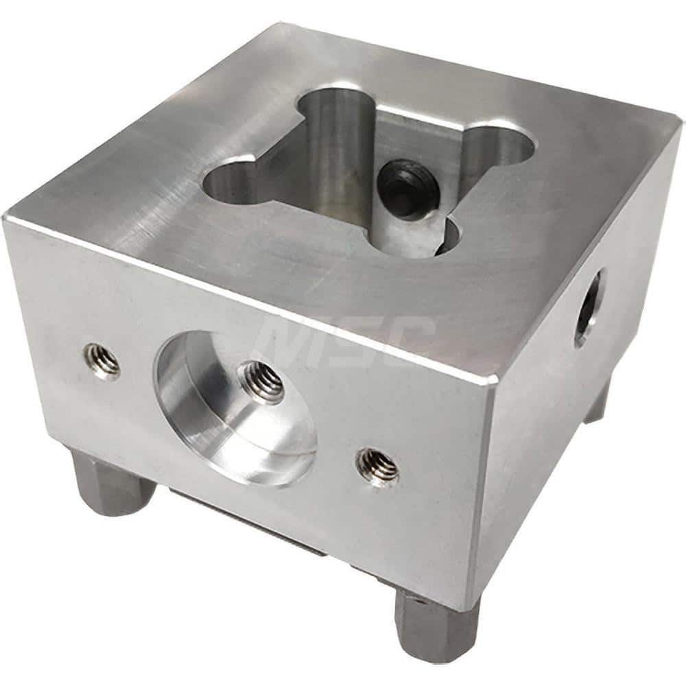 EDM Electrode Holders; System Compatibility: Erowa ITS; Holder Size: S15; Maximum Electrode Size (mm): 15; Electrode Shape Compatibility: Square/Round; Material: Aluminium; Flushing Duct: Yes; With Plate: Yes; Hardened: Yes; For Use With: Erowa/RHS ITS; S