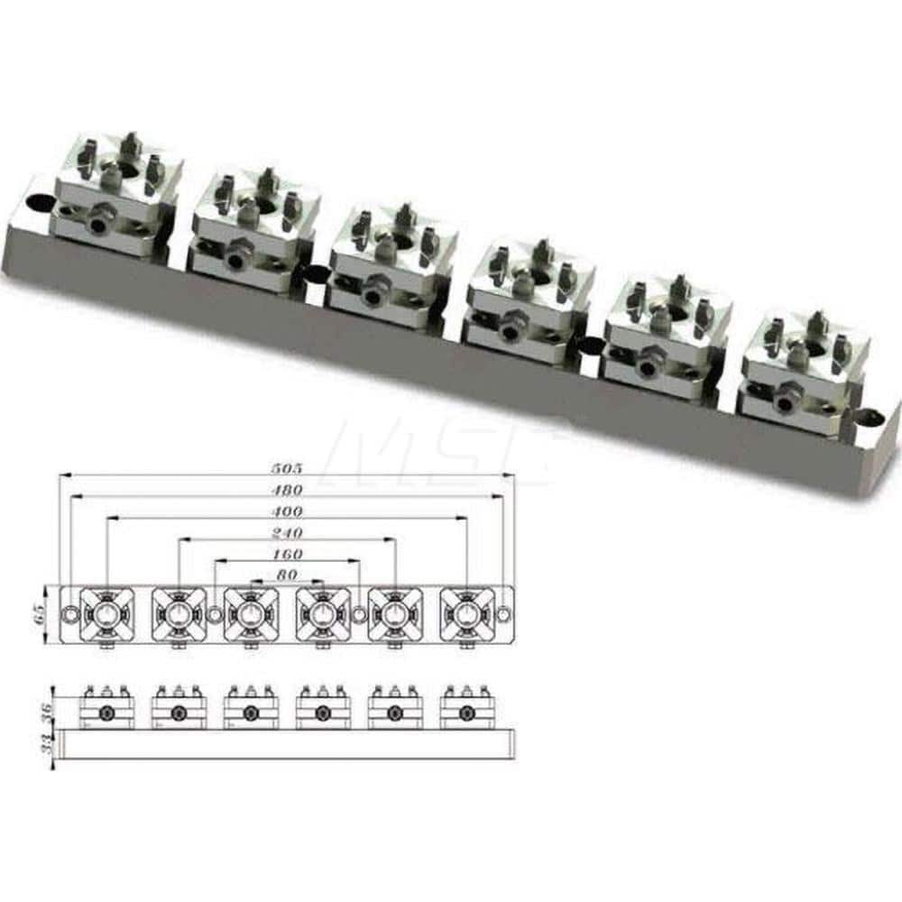 EDM Chucks; Chuck Size: 505mm x 65mm x 69mm; System Compatibility: Erowa ITS; Actuation Type: Manual; Material: Stainless Steel; CNC Base: Yes; EDM Base: Yes; Clamping Force (N): 4500.00; Series/List: RHS ITS