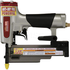 Air Nailers; Nailer Type: Finish Nailer; Nail Diameter: 0.025″; Nail Length: 1/2″-1-3/8″; For Nail Shank Diameter: 0.025; For Nail Gauge: 23; For Nail Penny Size: 3d; For Nail Head Type: Brad; Air Pressure: 70-100; Collation Style: Strip; Collation Angle: