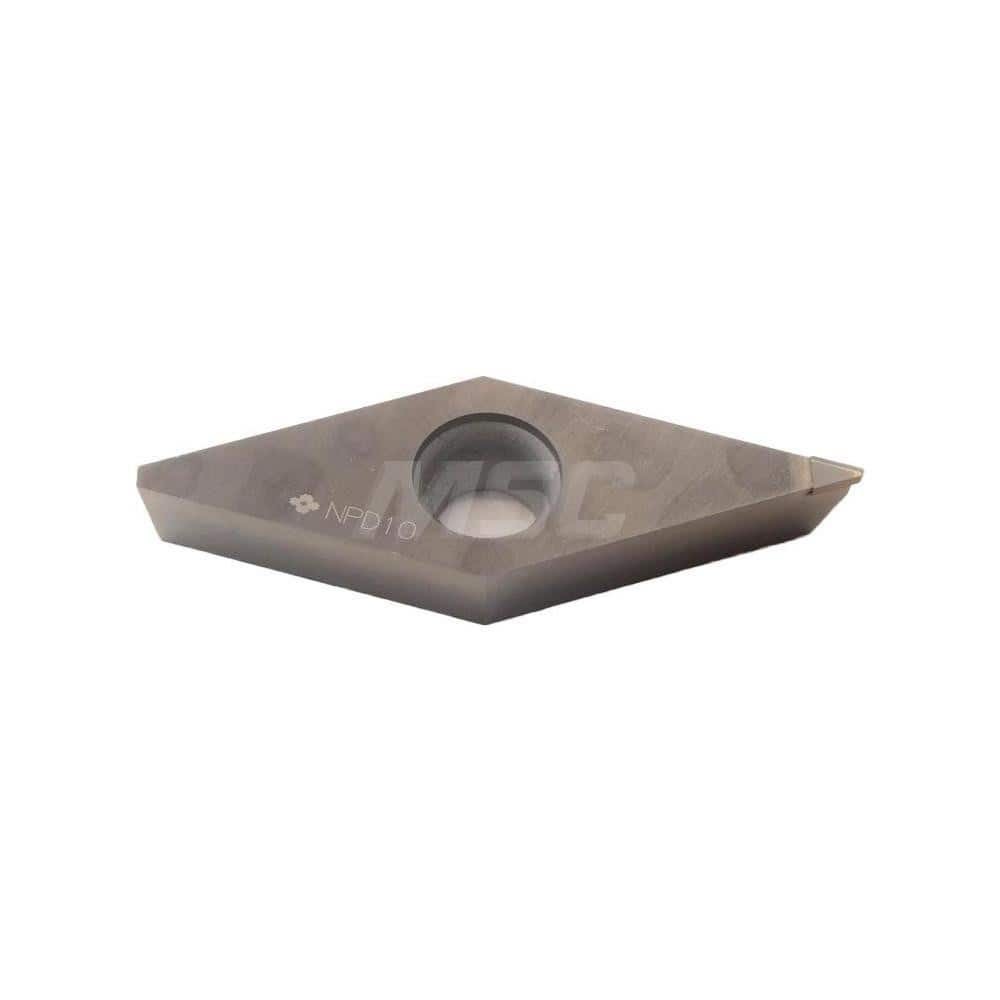 Turning Insert:  VCMA332RH NPD10,  Polycrystalline Diamond Uncoated Finish,  Neutral,  0.0748″ Long,  0.0315″ Corner Radius,  35.0 &deg N/A Diamond,  Series  NPD10