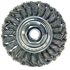 4" Diameter - 1/2-13" Arbor Hole - Knot Twist Steel Wire Straight Wheel - Exact Industrial Supply