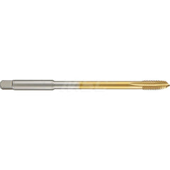 Spiral Point Tap: M12 X 1.75, Metric, 4 Flutes, 3 to 5, 6H, HSS-E, TiN Finish 6″ OAL, Right Hand, Series 4569